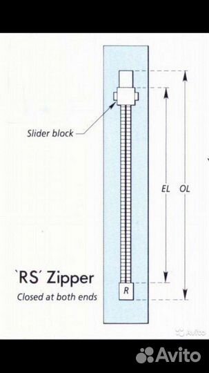 Молния латунная газонепроницаемая гермомолния
