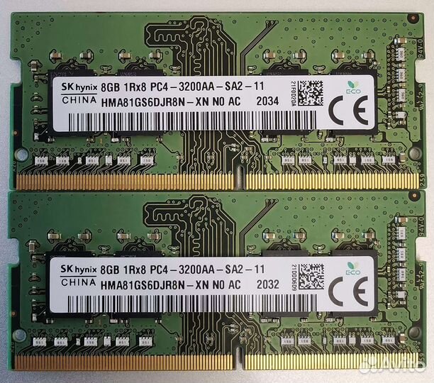 SK Hynix 16 гб (8GB+8GB) DDR4 SO-dimm 3200 MHz