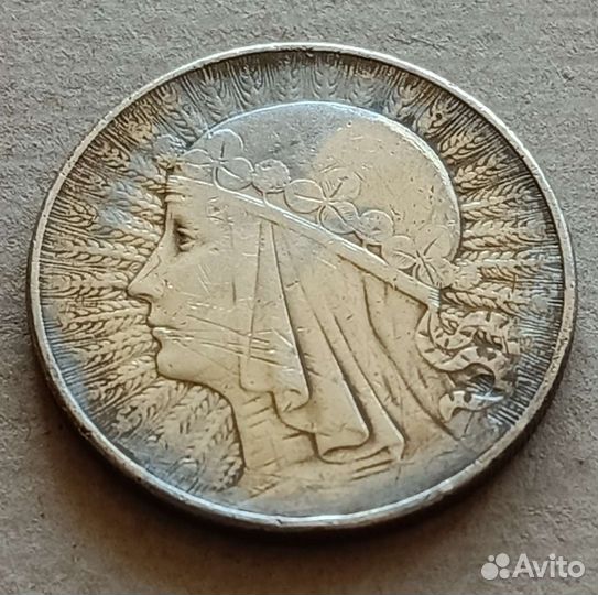 10 злотых 1932 год, серебро