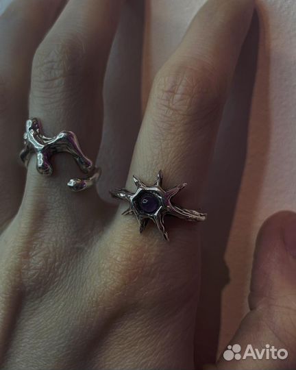 Серебряное кольцо с аметистом