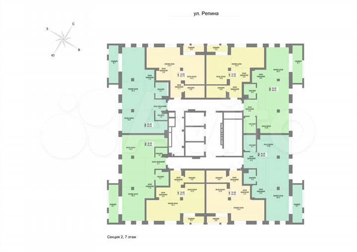 2-к. квартира, 69,1 м², 8/31 эт.