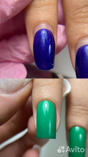 Комби маникюр+укрепление гелем