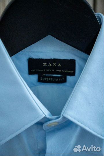 Zara Man рубашка голубая