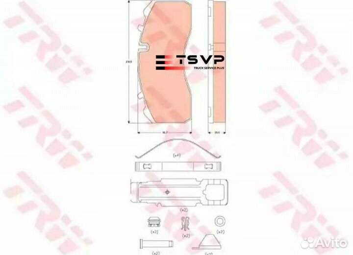 TRW GDB5072 29094 колодки тормозные BPW MAN DB