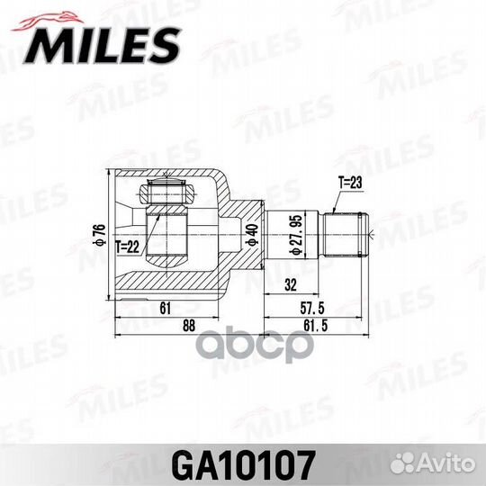 ШРУС внутренний GA10107 Miles