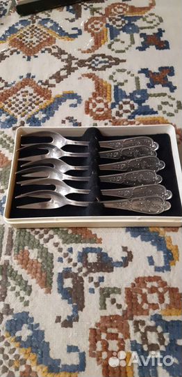 Набор чайных мельхиоровых ложек, вилок