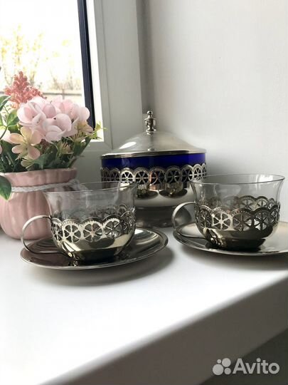 Сервиз мельхиоровый чайный СССР