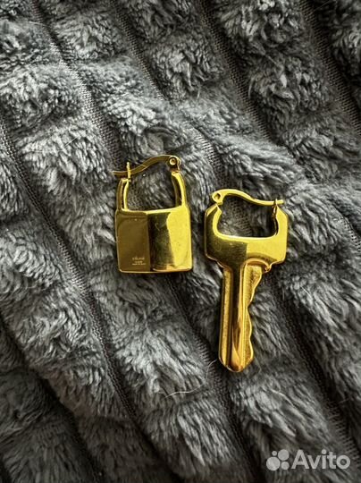 Серьги ключ и замок
