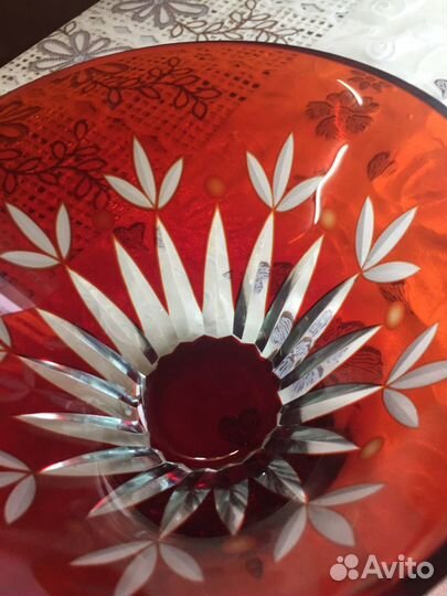 Стекло рубиновое. Набор из 2 предметов. 60 е годы