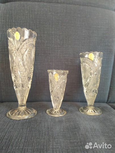 Вазы хрустальные Чехословакия