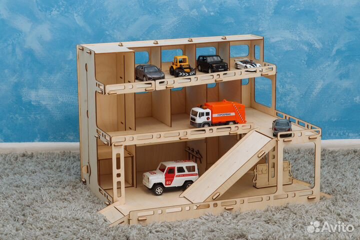Парковка, Конструктор из дерева, Для машинок, 5+