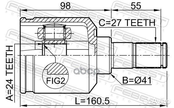 Шрус внутренний перед лев 2211NS20LH Febest
