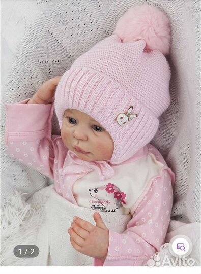 Шапка для девочки 3-6 месяца