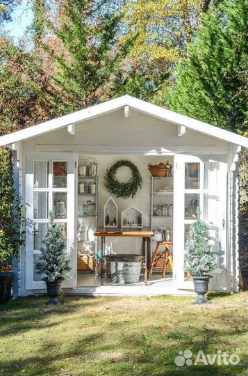 Будки, садовая мебель, кормушки для птиц из дерева