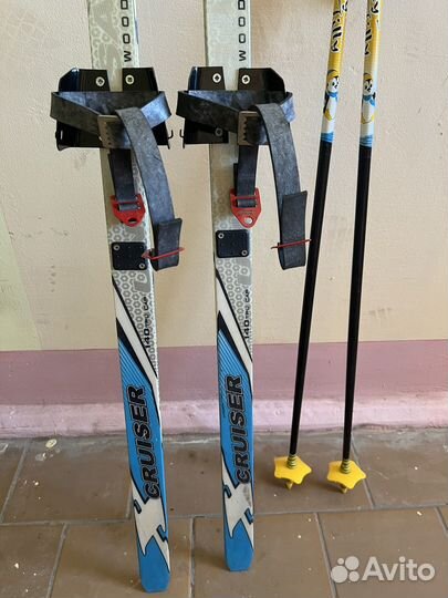 Беговые лыжи детские с креплениями под любую обувь