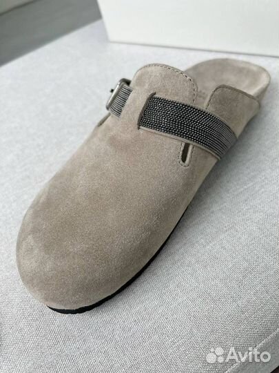 Мюли Brunello Cucinelli замшевые клоги Премиум