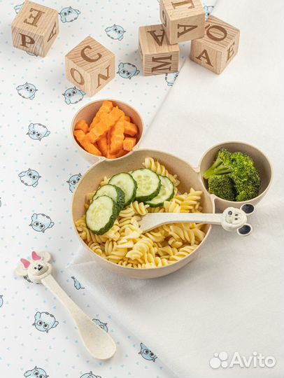 Набор детской посуды для кормления тарелка ложка