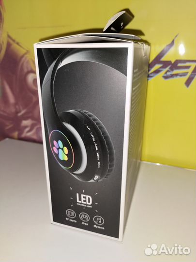 Наушники CAT детские bluetooth RGB - подсветка