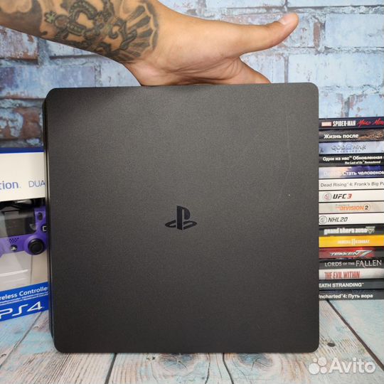 Sony playstation 4 ps4 slim с кучей игр