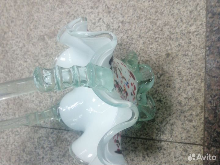 Конфетница цветное стекло СССР