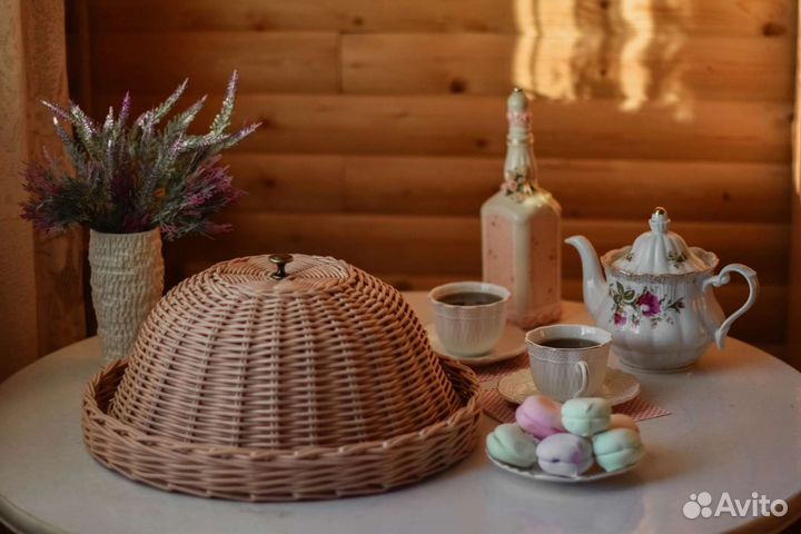 Плетеная хлебница из бумажной лозы