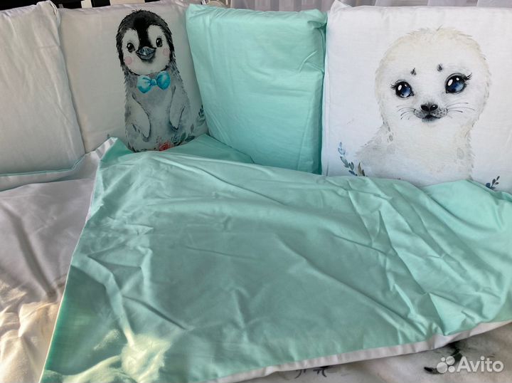 Комплект в кроватку 6-ти предметный (подушечки 17