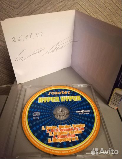 Scooter – Hyper Hyper 1994 сd single (Автограф)