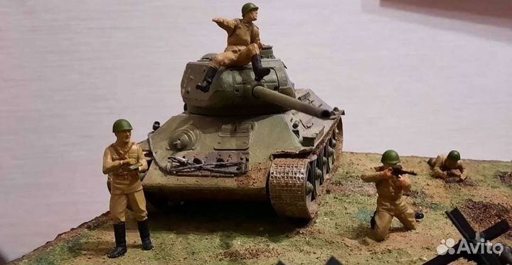 Диорама 1/35.Советский Т-34 и экипаж