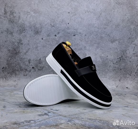 Лоферы мужские замшевые