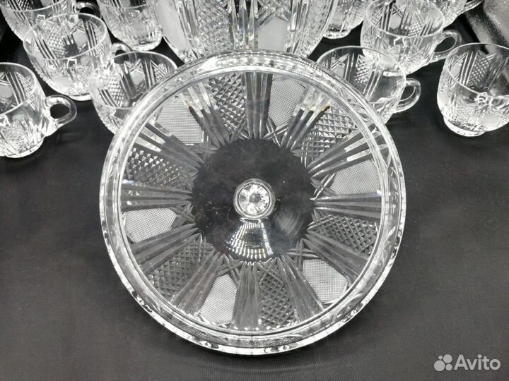 Набор Крюшонница 3,7л + 10 чашек хрусталь Чехия