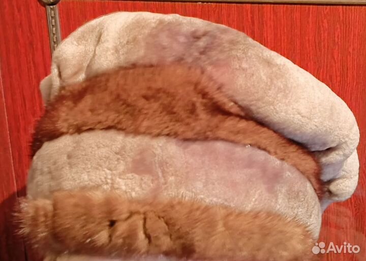 Мутоновая шапка, комбинированная норкой