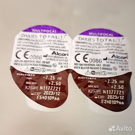 Линзы Acuvue Dailies Total Multifocal на -2,25
