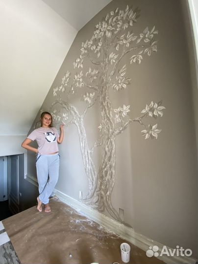 Роспись стен, портреты, декоративная штукатурка