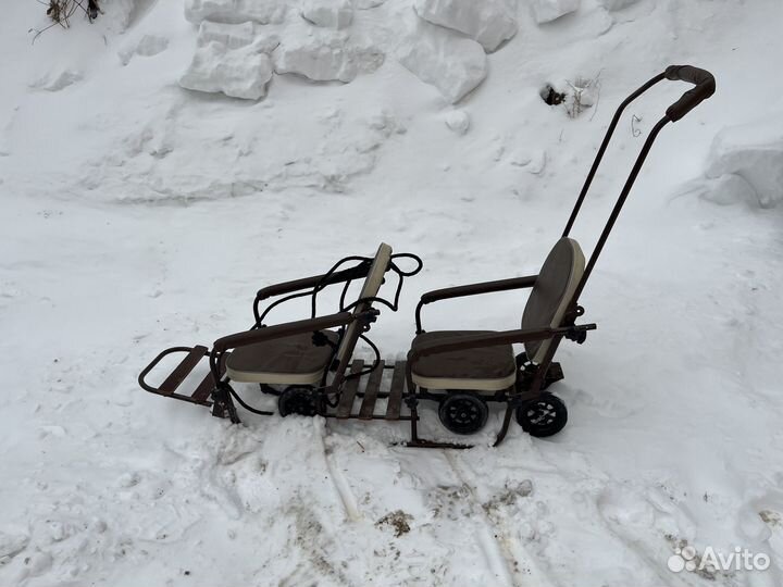 Санки коляска для двойни и погодок бу