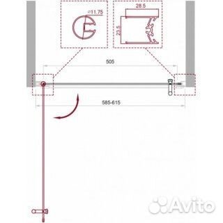 Душевая дверь BelBagno UNO-B-1-60-P-Cr Италия