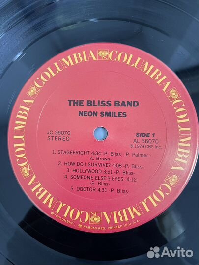 The bliss band Neon smiles 1979 USA винил