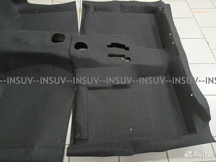 Ковер пола Шевроле Нива 2123 черный, 2 части