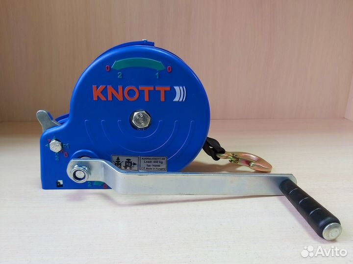 Лебедка для прицепа ручная c тормозом 450кг knott