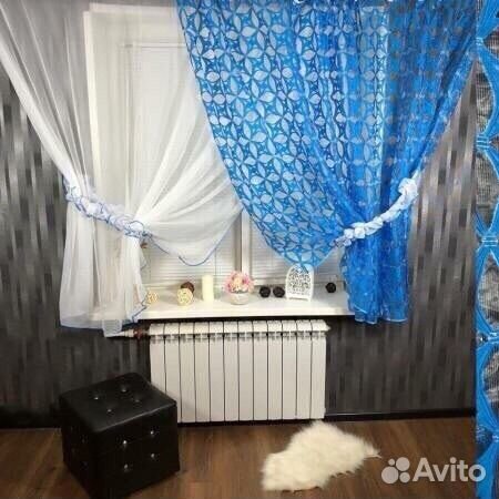 Шторы тюль новый комплект голубой, сирень, зеленый