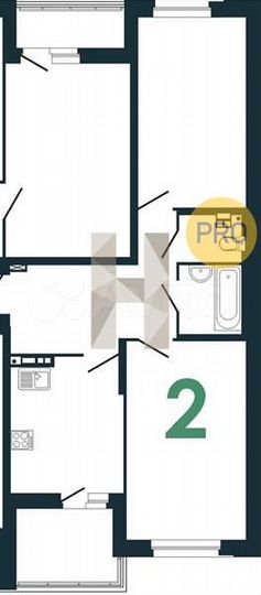 2-к. квартира, 56 м², 3/16 эт.