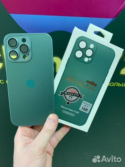 Чехол стеклянный Magsafe iPhone 14 ProMax