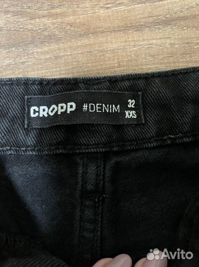 Джинсы cropp mom xxs 32 чёрные