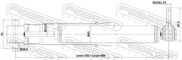 Амортизатор газовый зад лев 24110001R Febest