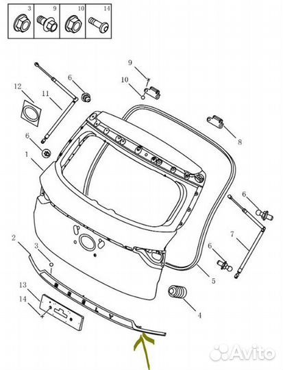 Б/У Накладка двери багажника - Есть царапиныn