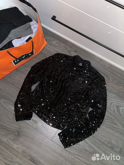 Топ в пайетках рубашка кофта