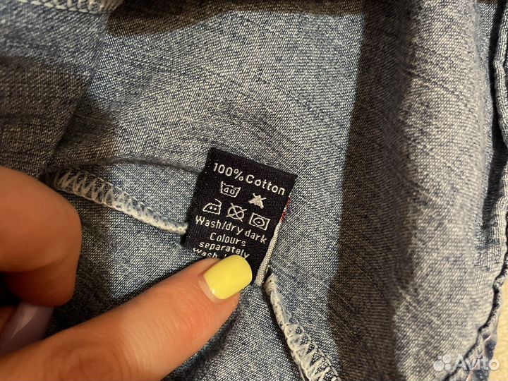 Джинсовая рубашка 80 + лосины 80