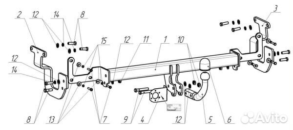Фаркоп Тойота (Toyota) Proace, Proace Verso 2016