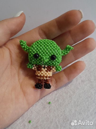 Шрек из бисера амигуруми