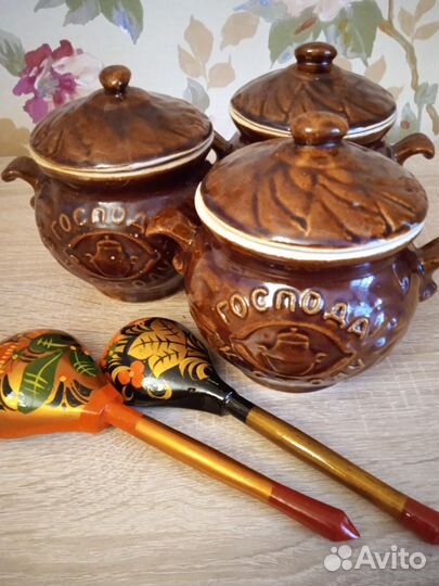 Горшок для запекания, ложки дерево