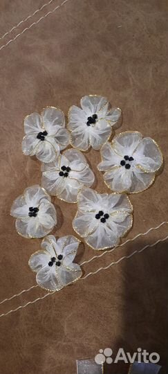 Цветочки из органзи